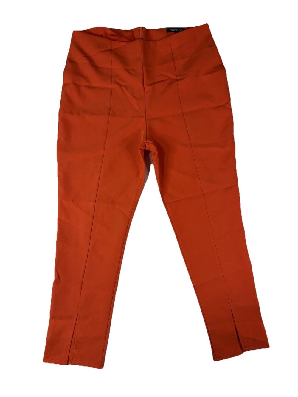 NWT Boohoo Women’s Orange Tapered Dress Pants Size 10